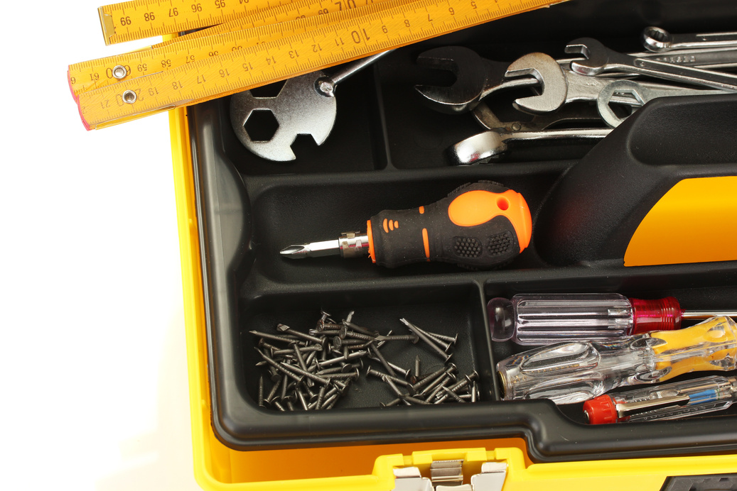 Tool Box with Tools Close-up